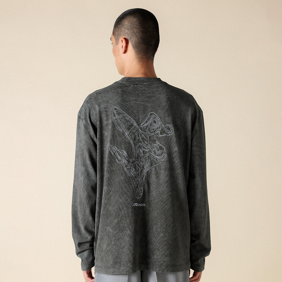 Mizuno Sportstyle FloraTech Long Sleeve Peat Charcoal